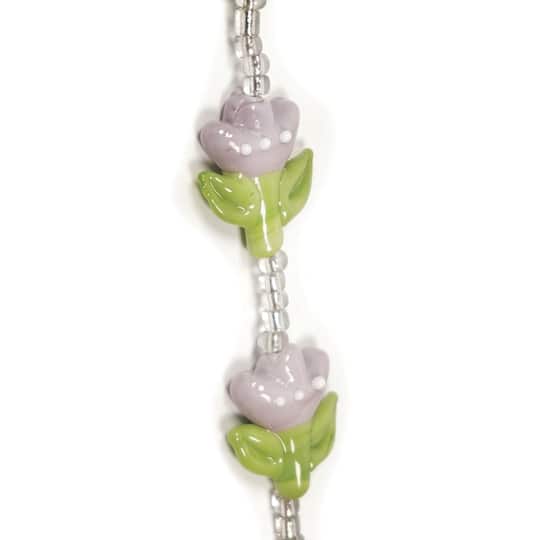 Jesse James Beads 20mm Purple Tulip Glass Beads